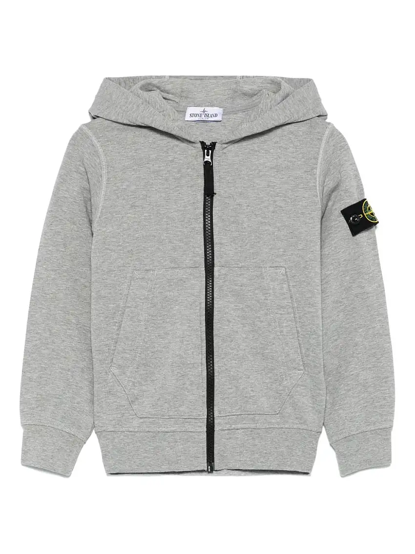 Stone Island JuniorFelpa con cappuccio e applicazione Compass