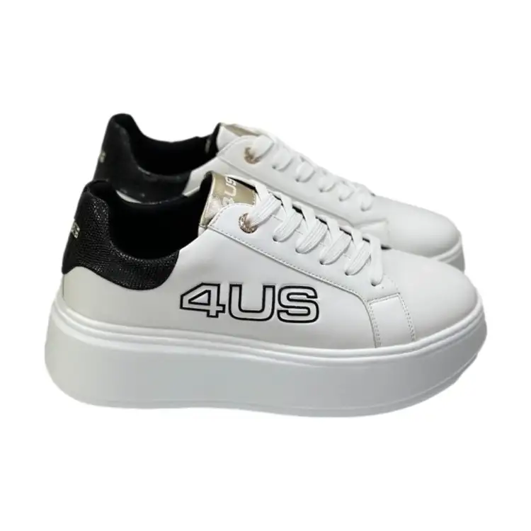 Paciotti 4US 103 Sneakers Donna Platform Stringate Bianco/Nero