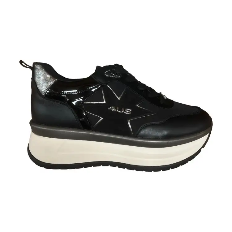 Paciotti 4US 157 Sneakers Donna Stringate Platform Nero