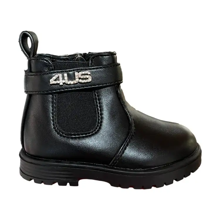 Paciotti 4US M24267 Stivaletto Bambina Con Zip Laterale Nero