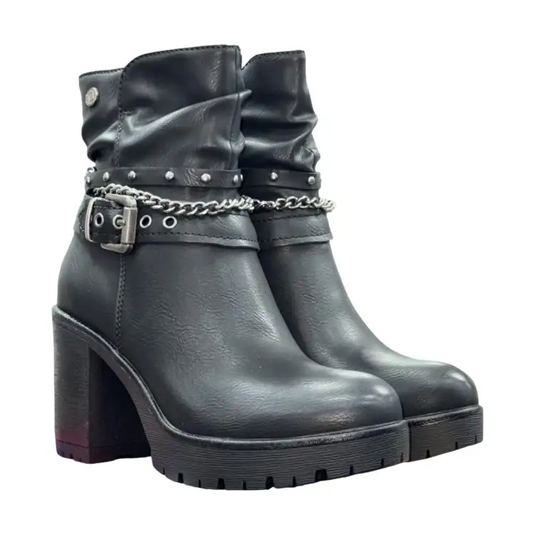 Refresh 172917 Stivaletto Donna Con Tacco Alto Con Zip Laterale Nero