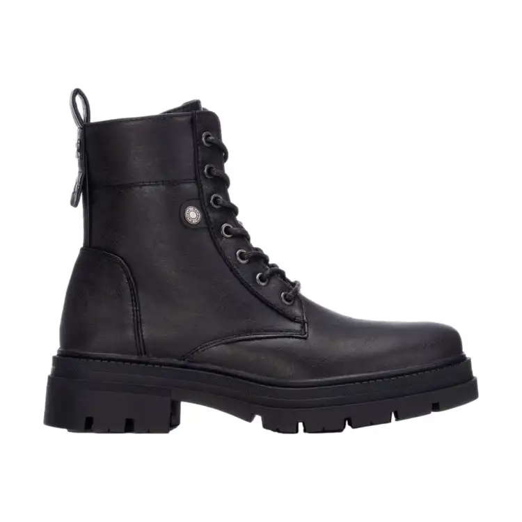 Refresh 173017 Anfibi Donna Stringati Con Zip Laterale Nero