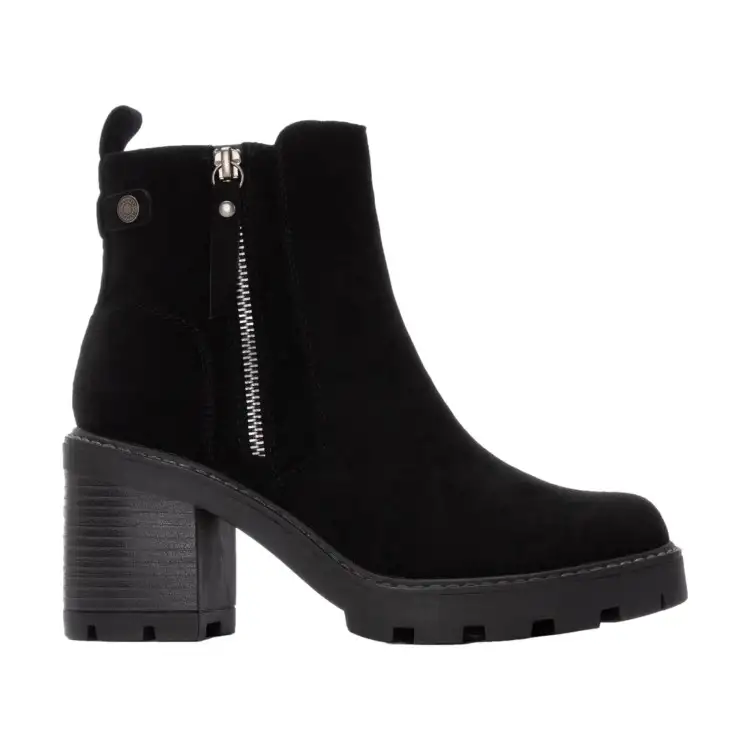 Refresh 173031 Stivaletto Donna Tacco Medio Con Zip Laterale Nero