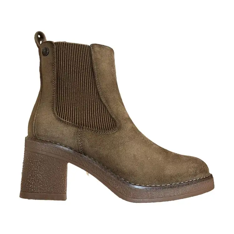 Refresh 173039 Stivaletto Donna Tacco Medio Con Zip Laterale Taupe