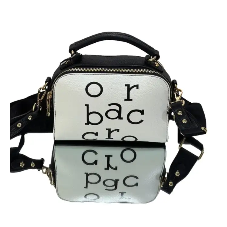 RoccoBarocco RBAY008-2A Borsa Tracolla Donna Bianco/Nero