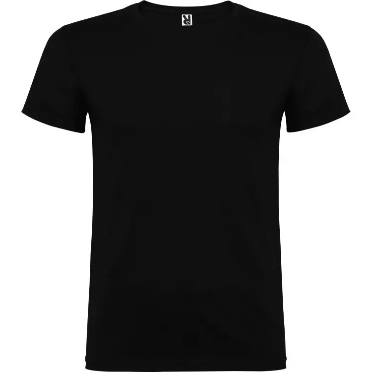 Roly BEAGLE T-Shirt Basic Tinta Unita in Cotone Organico Nero