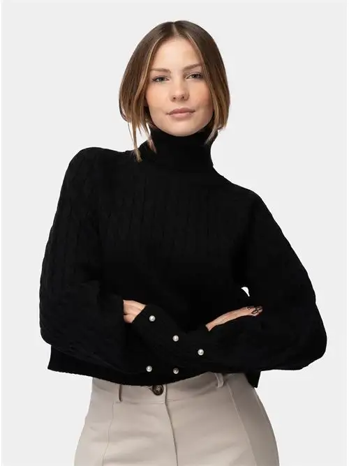 FRACOMINA  CROPPED TURTLE PULL BLACK 29029654