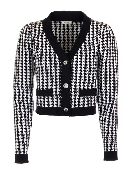 FRACOMINA  KNITTED CARDIGAN BLACKCREAM 73483173