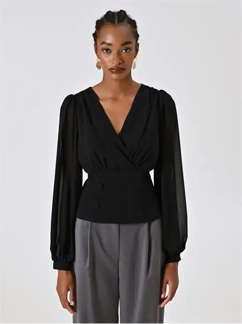 RINASCIMENTO FSTYLE AI9065-B BLUSA SFIANCATA 82532761