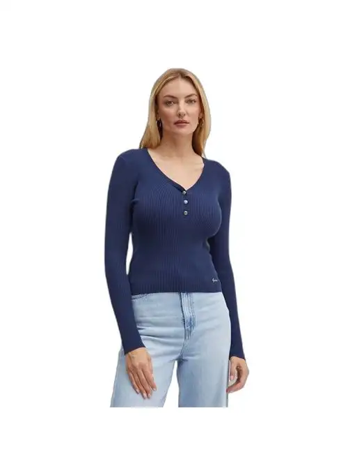 GUESS BLAIRE VN LS HENLEY SWTR 52212338