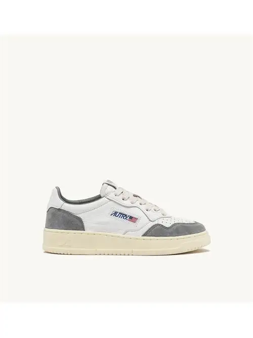 AUTRY Sneakers Autry Medalist Low in pelle di capra e suede Bianco/Grigio 21859065