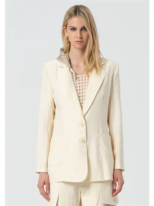 FRACOMINA LONG HOODED BLAZER BUTTER 94432266