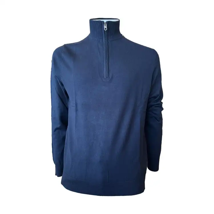 Urban Ring  UR9100008 Maglione Uomo Mezza Zip Viscosa Blu