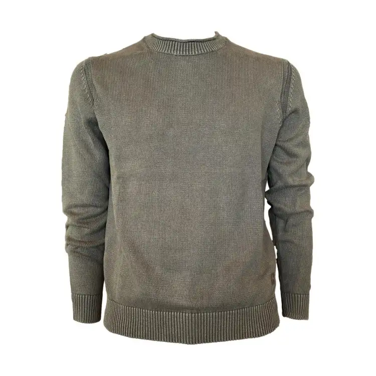 Urban Ring UR9100021 Maglione Uomo Girocollo Cotone Stone Wash Verde Militare