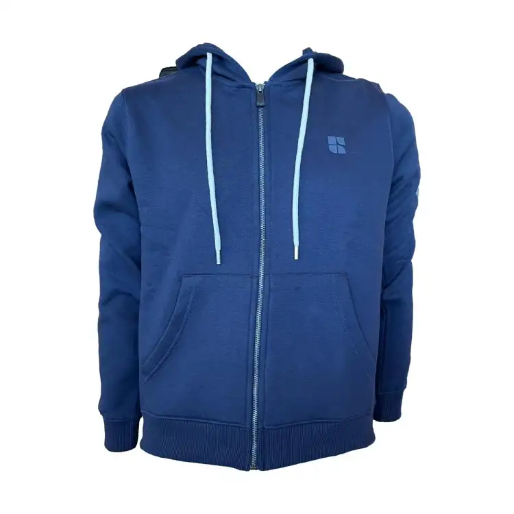 Urban Ring UR9120001 Felpa Uomo Con Cappuccio Felpata Con Zip Blu