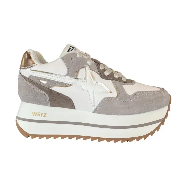 W6YZ  DEVA W 2017405 01 Sneakers Donna Platform Stringate Taupe Light Brown