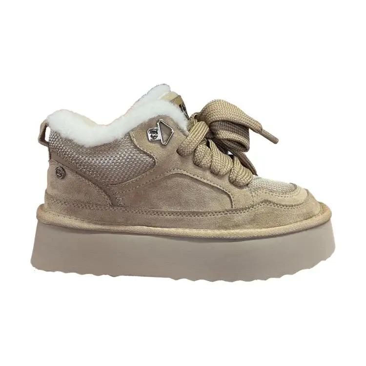 XTI 144338 Sneakers Stivaletto Donna Stringate Beige