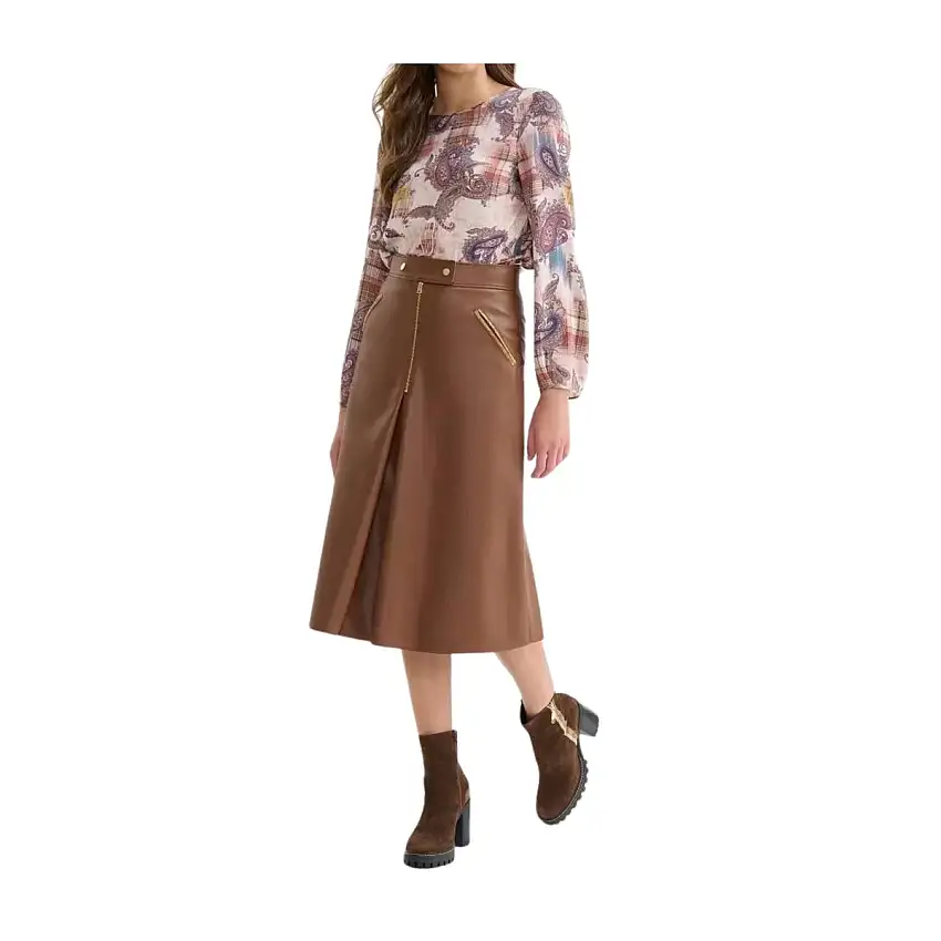 Blusa Donna girocollo con fantasia