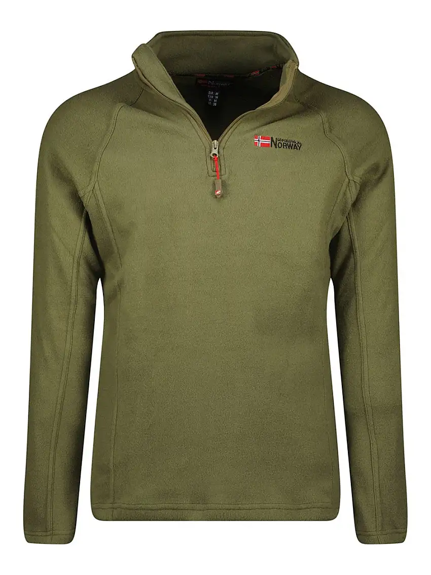 Geographical Norway Polar Felpa Mezza Half Zip Verde Uomo