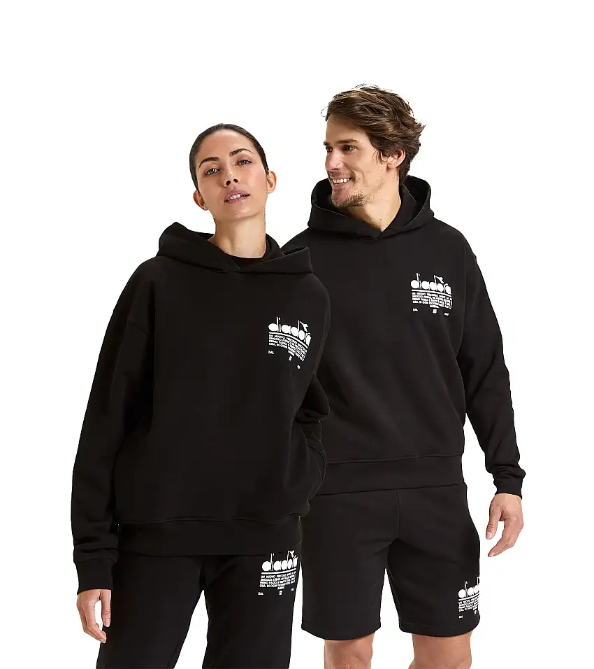 Diadora Hoodie Manifesto Cotone Nero