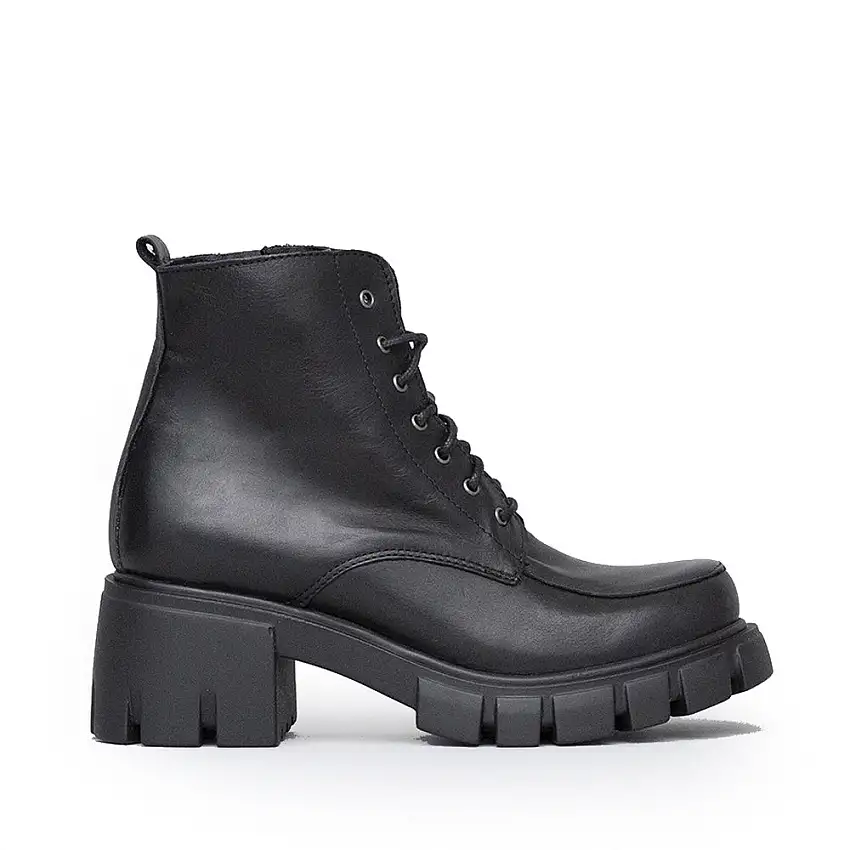 D-red Anfibio Alto Allacciato Nero Donna