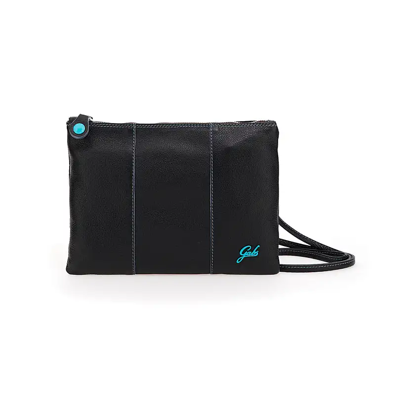 Gabs Borsa Pochette Tracolla Beyonce S Pelle Nero Logo Azzurro Bull Basic