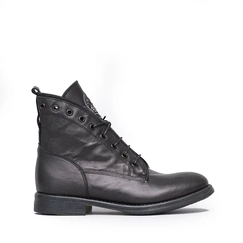D-red Anfibio Basso Con Pietre Nero Donna