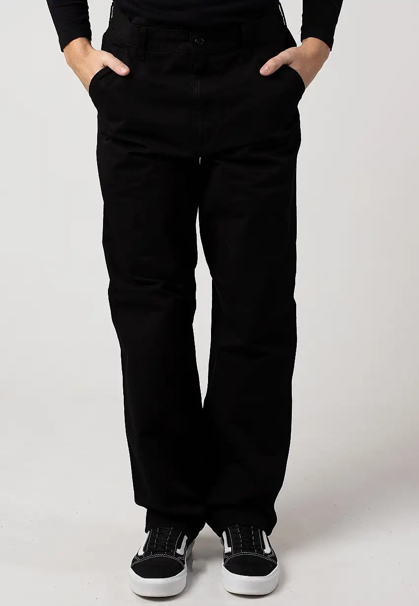 Carhartt WIP - Single Knee Garment Dyed Black - Pantaloni