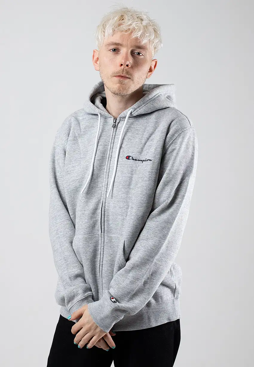 Champion - Hooded Full Zip New Oxford/Grey Melange - Felpa con zip