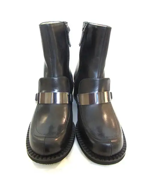 Stivaletto Donna basso in pelle con fibbia cromata