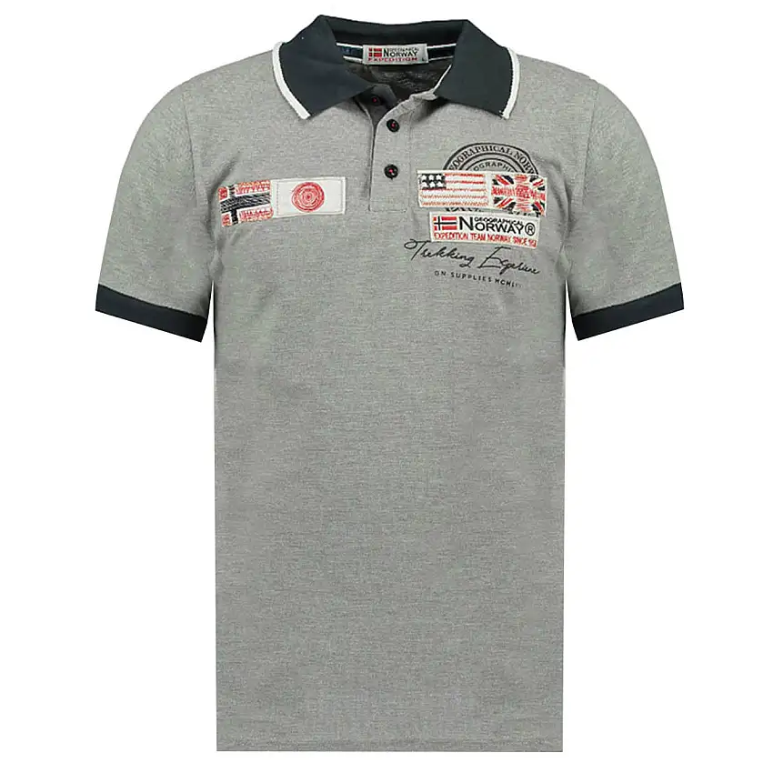 Geographical Norway Manica Corta Grigio Uomo