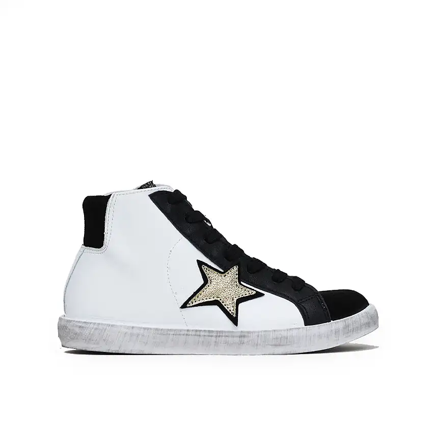 D-red Sneakers Alta Apertura Zip Nero Donna