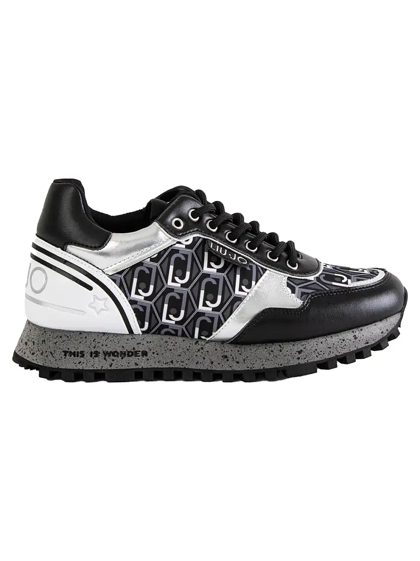 Liu Jo Sneakers Wonder 24 Similpelle Nero-Argento
