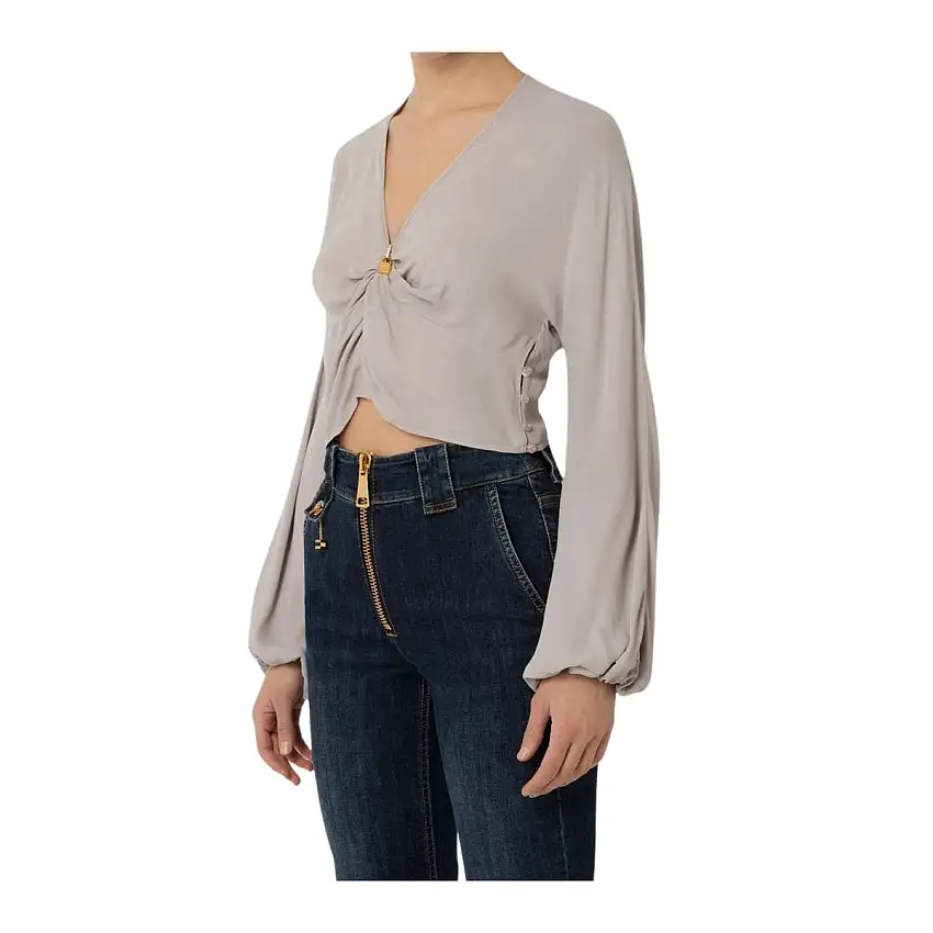 Blusa Donna cropped arricciata