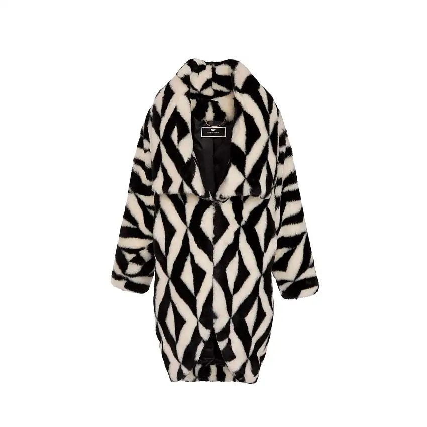 Caban Donna kimono in ecopelliccia