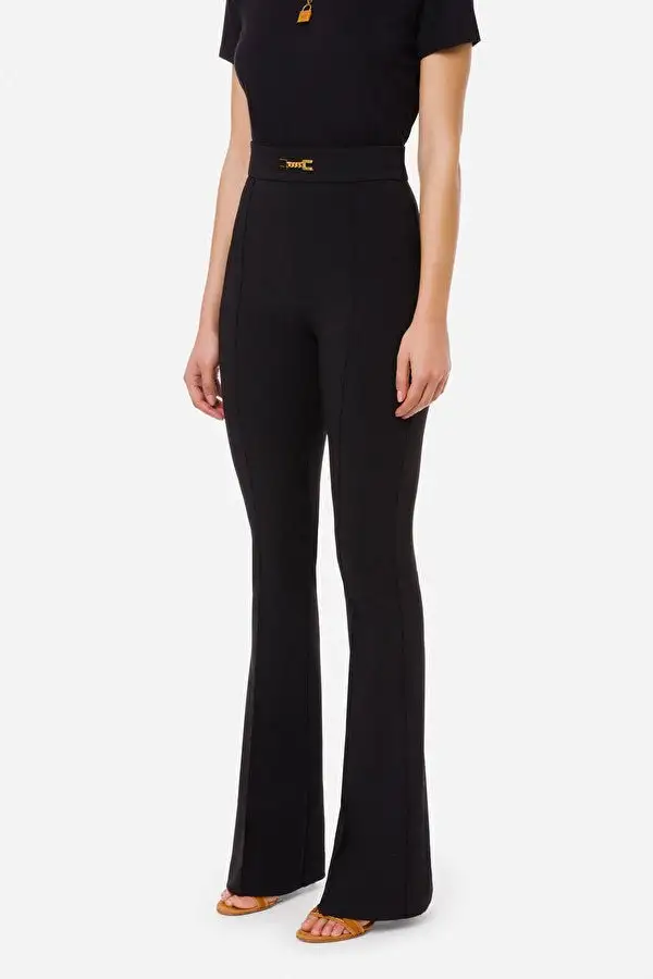 Pantalone Donna a zampa in doppio crepe