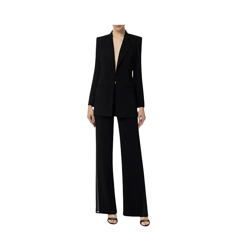 Tailleur Donna con pantalone con inserto trasparente