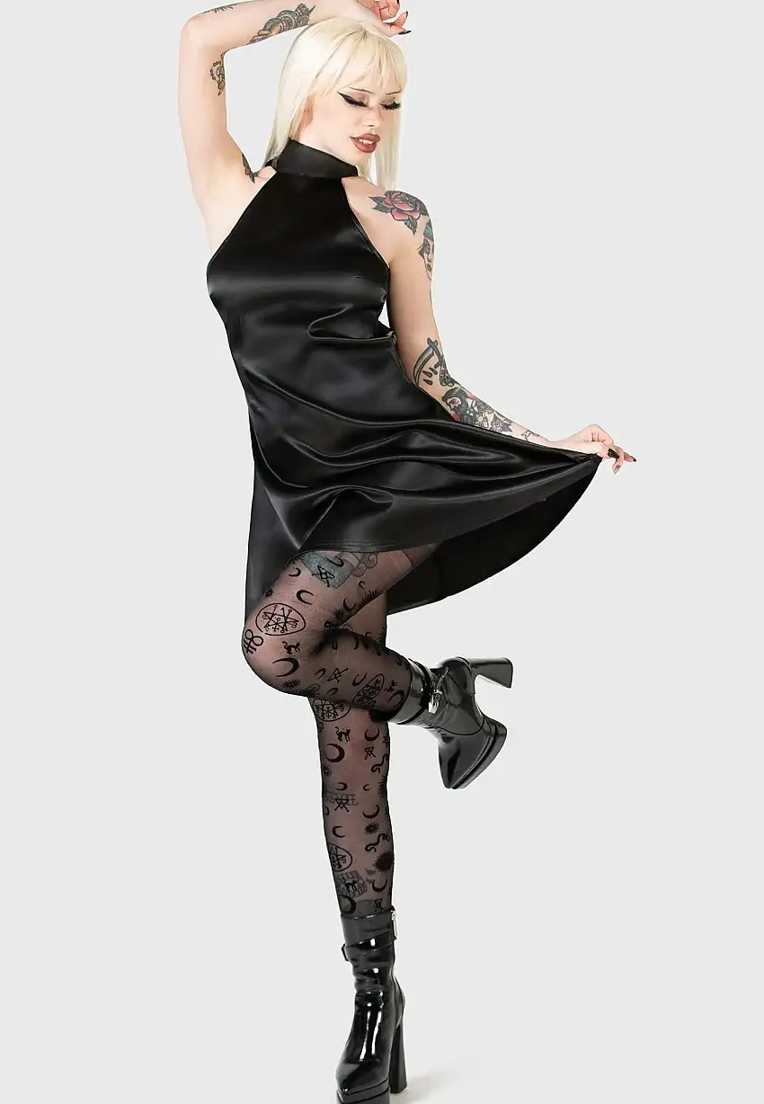 Killstar - Elveena Black Medusa Mini Black - Vestito