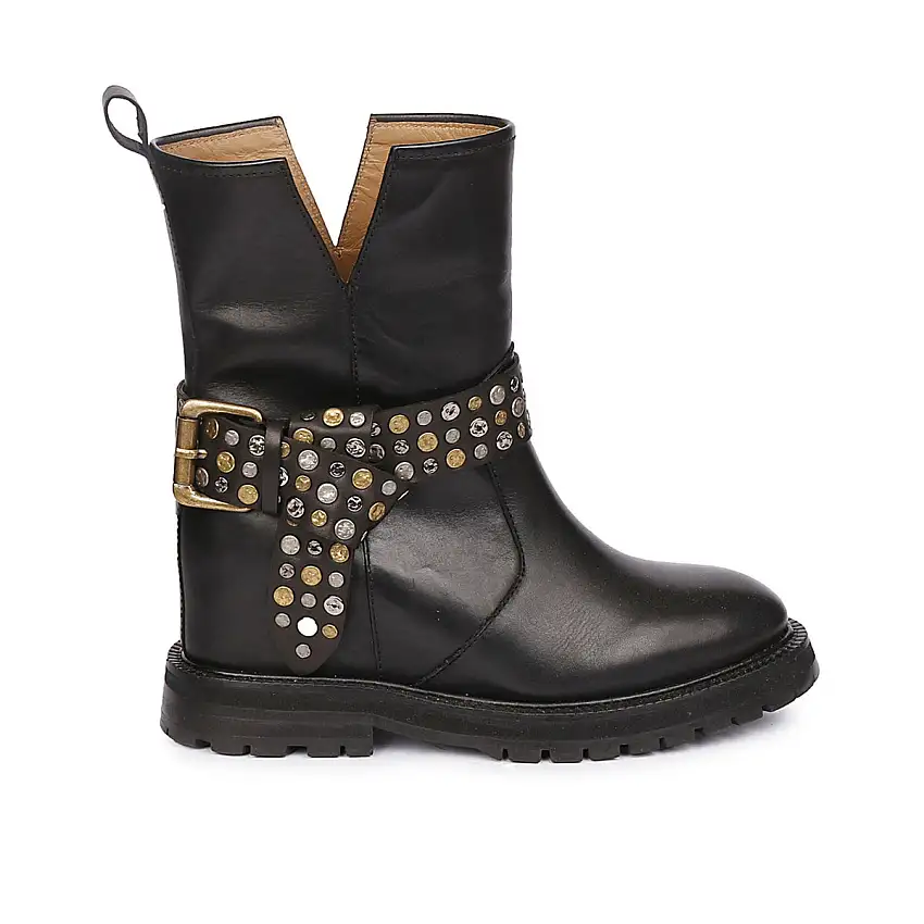 Stivaletto Donna in pelle con borchie