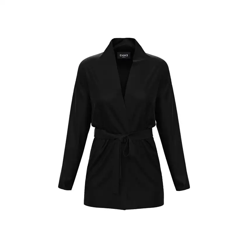 Cardigan con cintura in vita e maniche lunghe