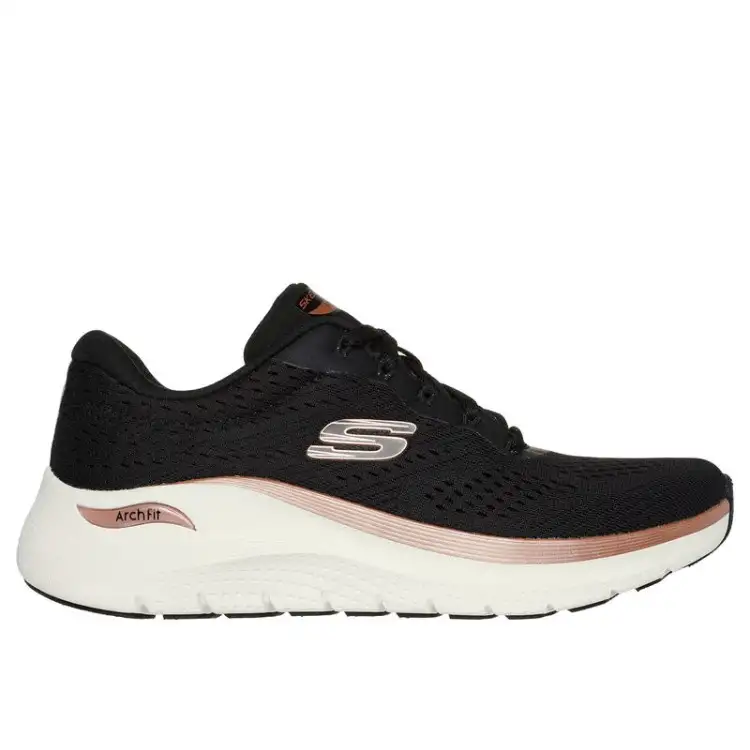 SKECHERS 150067 GLOW THE DISTANCE Arch Fit 2.0 Sneakers Donna Black Rose Gold