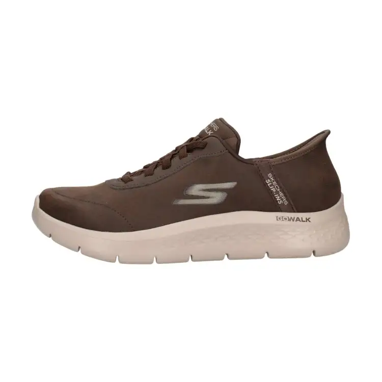SKECHERS 216326 GO WALK FLEX Smooth Motion Sneakers Uomo Slip Ins Brown