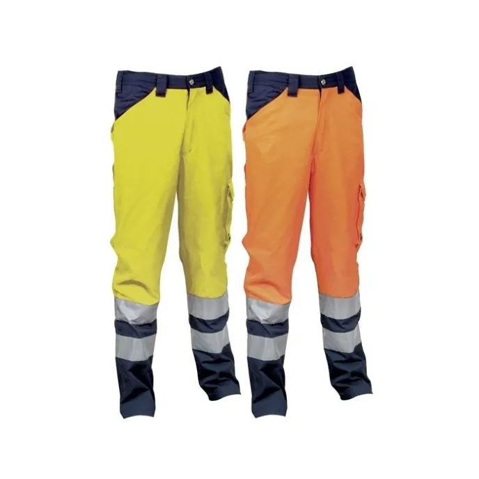 Fuori tutto - Pantaloni da Lavoro Alta Visibilità Multitasche Cofra Twinkle V331-0-02 taglia L colore arancio marine
