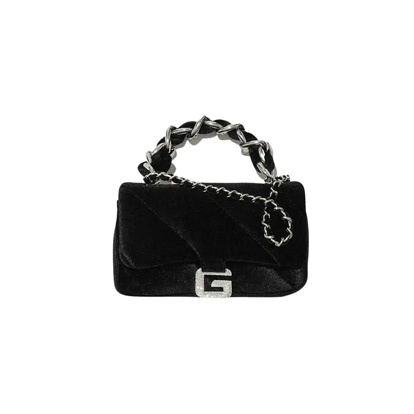 Borsa a tracolla in velluto strass
