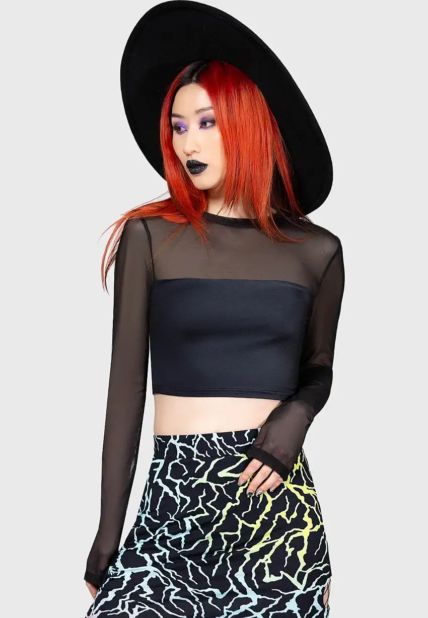 Killstar - Ghoul Sweat Crop Black - Top