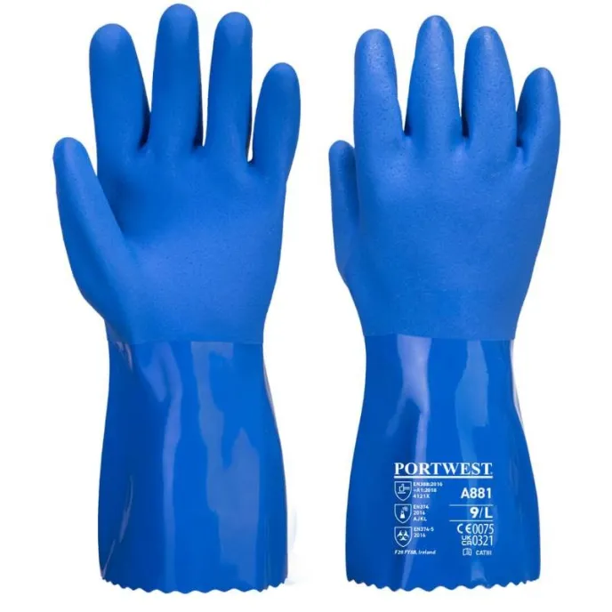 12 Paia - Guanti da Lavoro di Protezione in PVC Ultramarine - A881 Portwest