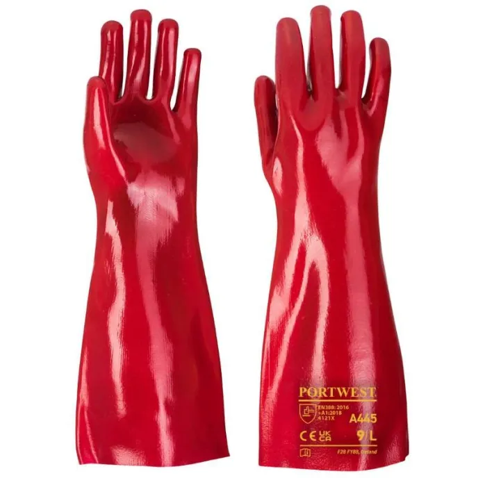 12 Paia - Guanti da Lavoro in PVC 45cm - A445 Portwest