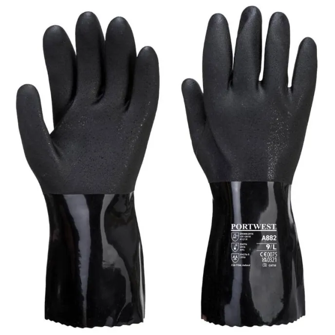12 Paia - Guanti da Lavoro Protezione Chimica ESD in PVC - A882 Portwest