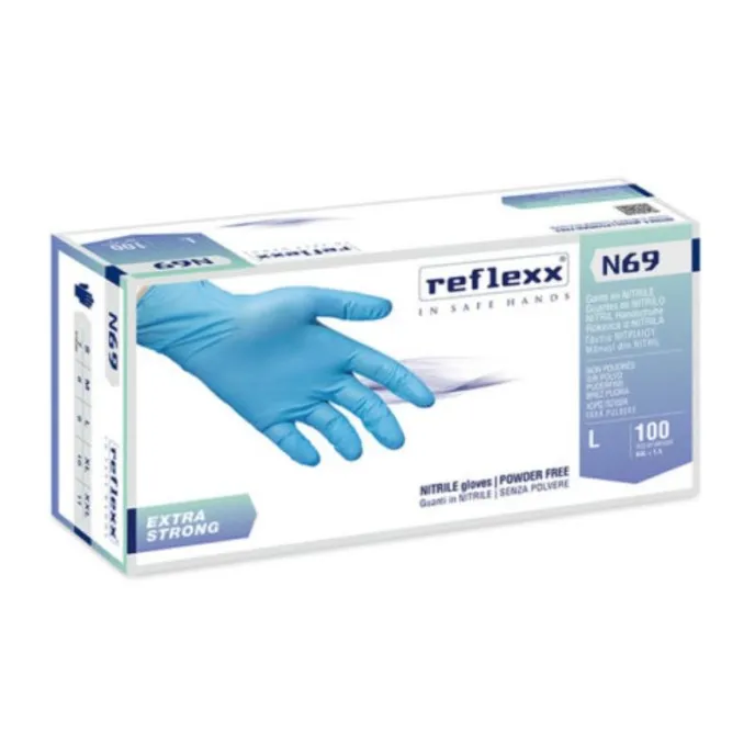 Guanti in Nitrile senza polvere Extra Strong Reflexx N69