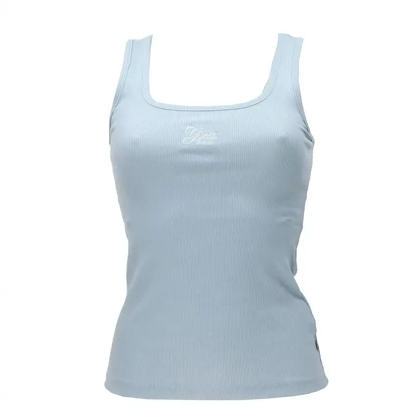GJ TANK TOP SLIM RIB EMBRO Azzurro